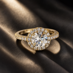 Solène Halo Ring in warmem Abendlicht