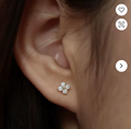 Modische elegante S925 versilbert 18 Karat Gold Lucky Four Leaf Clover Mini Ultra Small Schmuck Feine Ohr stecker für Frauen