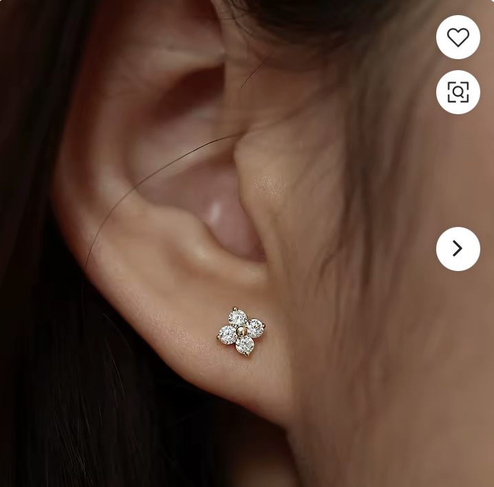 Modische elegante S925 versilbert 18 Karat Gold Lucky Four Leaf Clover Mini Ultra Small Schmuck Feine Ohr stecker für Frauen